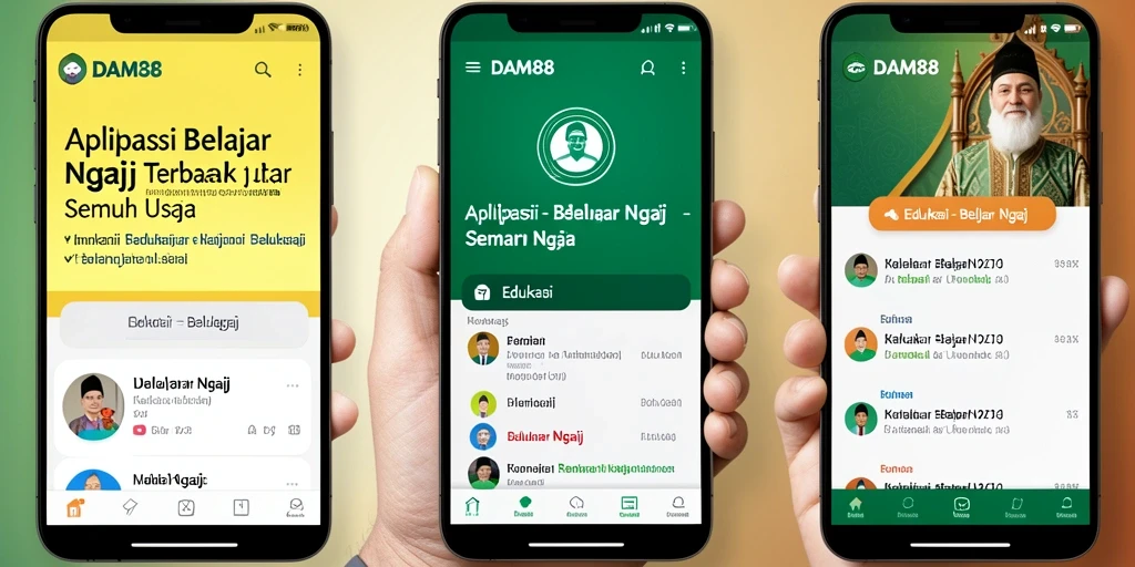 Tampilan antarmuka DAM88 yang interaktif dan menarik untuk Belajar Ngaji.