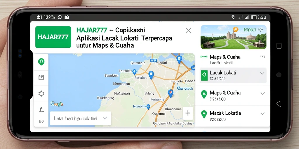 Tampilan antarmuka aplikasi HAJAR777 yang menampilkan fungsi Lacak Lokasi.