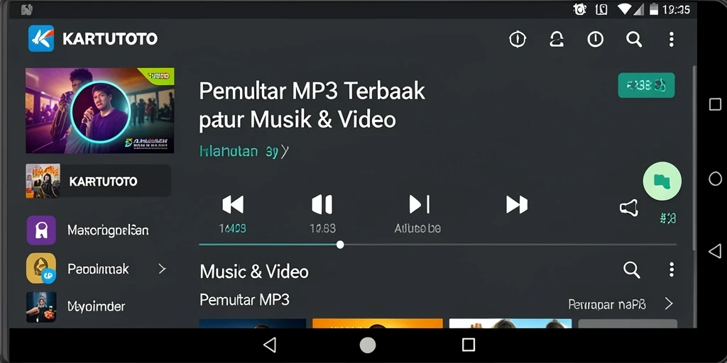Antarmuka modern KARTUTOTO untuk Pemutar MP3 yang efisien.