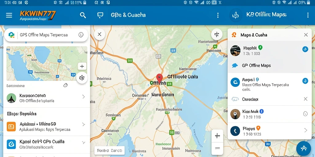 Tampilan antarmuka aplikasi GPS Offline Maps yang intuitif.