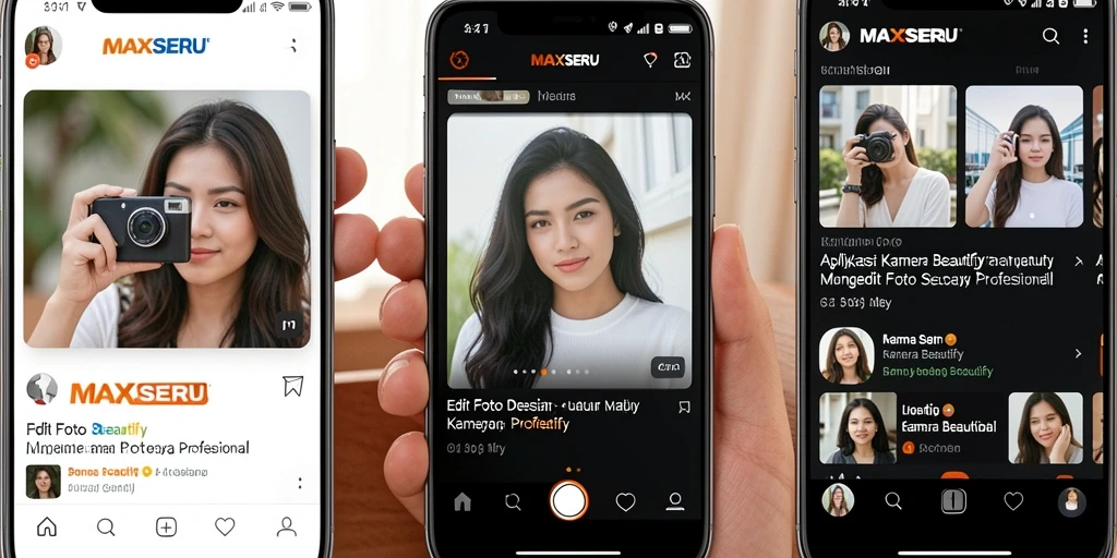 Tampilan antarmuka pengguna aplikasi MAXSERU yang modern dan ramah pengguna.