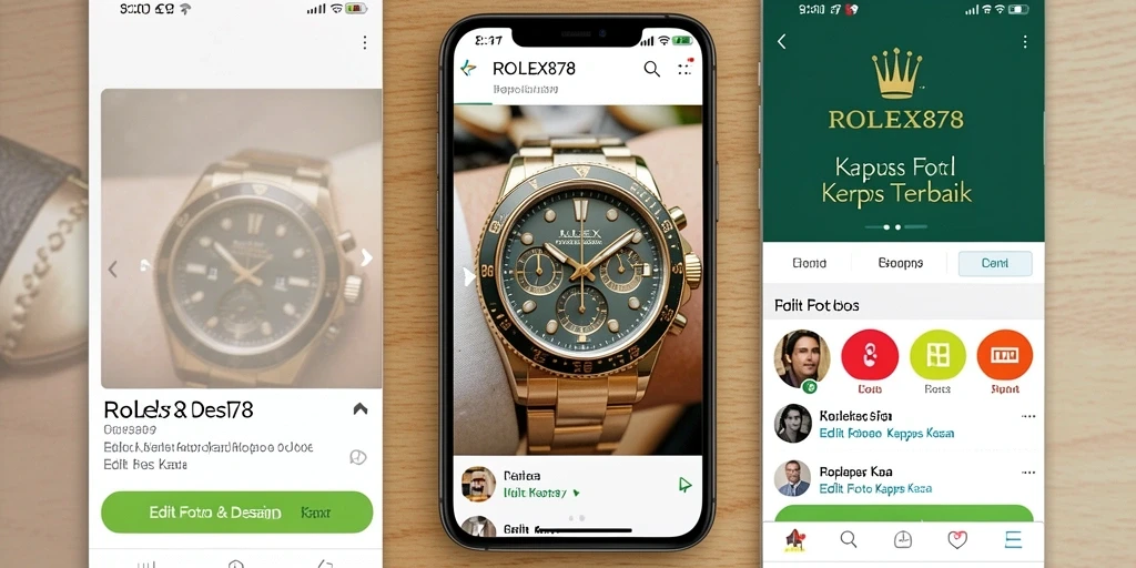 Antarmuka aplikasi ROLEX878 yang menarik dan mudah digunakan.