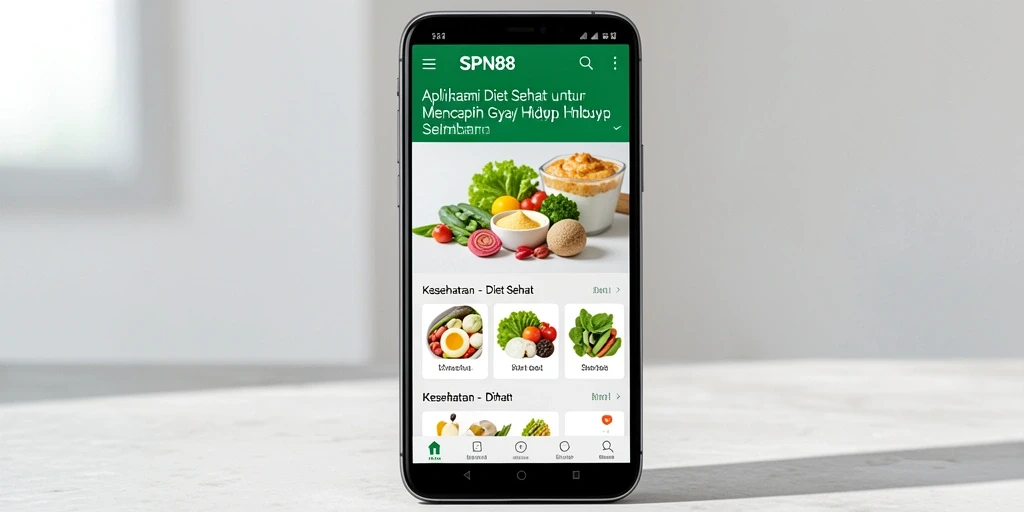 Screenshot utama SPN88 menampilkan antarmuka aplikasi Diet Sehat yang informatif.