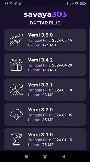 Riwayat Versi Aplikasi savaya303 untuk Pengguna Android